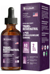 MagHealth Trans-Resveratrol liquid dropper highlights easy daily dosage for sustained cellular support