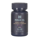Magical Butter sunflower lecithin powder bottle shows soy-free stabilizer for smooth emulsions