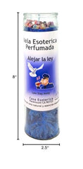 Blue candle flame from MAGICK SPACE Stay Away supports calm, protective rituals