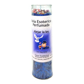 MAGICK SPACE Law Stay Away blue candle glow supports protective rituals