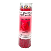 MAGICK SPACE MAD Passion candle closeup with rich red wax glow for rituals.