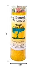 Magick Space ritual candle yellow in a sacred setting to focus intentions