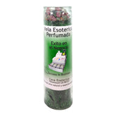 MAGICK SPACE Success in Business Palm Wax Candle Green glows to attract opportunities.