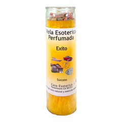 MAGICK SPACE Success Palm Candle yellow closeup showcases natural palm wax for focused intentions.