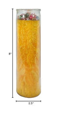 MAGICK SPACE Success Palm Candle yellow ritual scene invites mindful practice and intention.