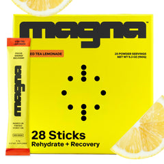 Magna electrolyte powder tub front promoting hydration and focus for daily use