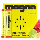 Magna electrolytes Watermelon Lime tub front label shows refreshing hydration option for daily activity.