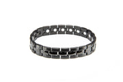 MagneHealth stainless steel bracelet close-up highlighting durable black high-gloss finish