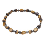 MAGNEHEALTH Tiger Eye and Black Hematite anklet, 10-inch, stylish daily wear with comfort potential.