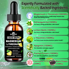 Magnesium L-Threonate Liquid Drops droplet dispensing method for precise, convenient use.