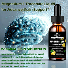 Magnesium L-Threonate Liquid Drops ingredients blend image showing co-factors for enhanced absorption.