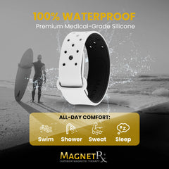 Close-up of 32 magnets in MagnetRX bracelet showing strong fields for daily comfort.