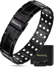 MagnetRX 3X strength bracelet in black for daily wear and targeted support