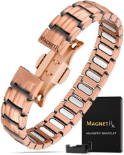 MagnetRX EllipseMAX bracelet close-up with copper texture and secure clasp for daily wear