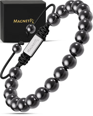 MagnetRX hematite bracelet with 8mm beads for everyday calm and style.