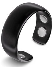 MagnetRX magnetic ring in black front view, ideal for daily wear and style.