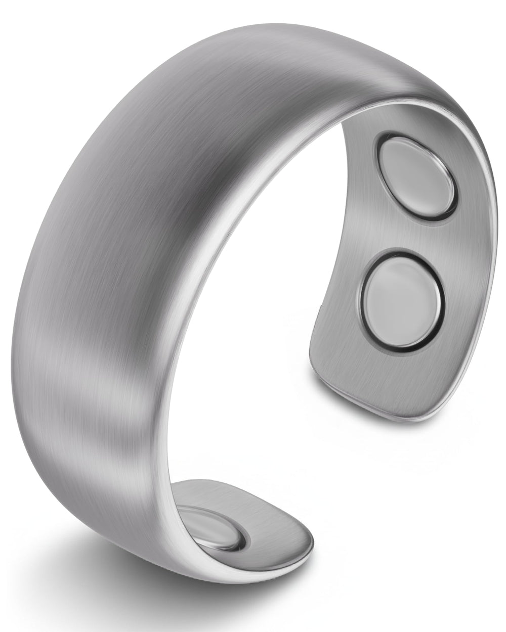 MagnetRX magnetic ring in brushed silver for durable everyday wear