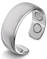 MagnetRX magnetic ring polished silver close-up for durable, stylish wear