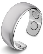 MagnetRX magnetic ring polished silver close-up for durable, stylish wear