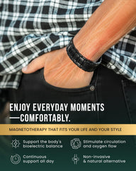 MagnetRX titanium men's bracelet with fold-over clasp for secure wear