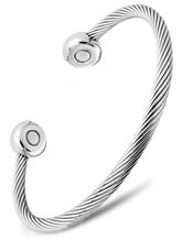 MagnetRX twisted cable bracelet in silver, durable everyday accessory for active lifestyles.