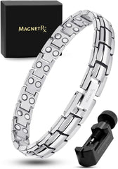 MagnetRX women's ultra-strength bracelet in silver for everyday wear and comfort.