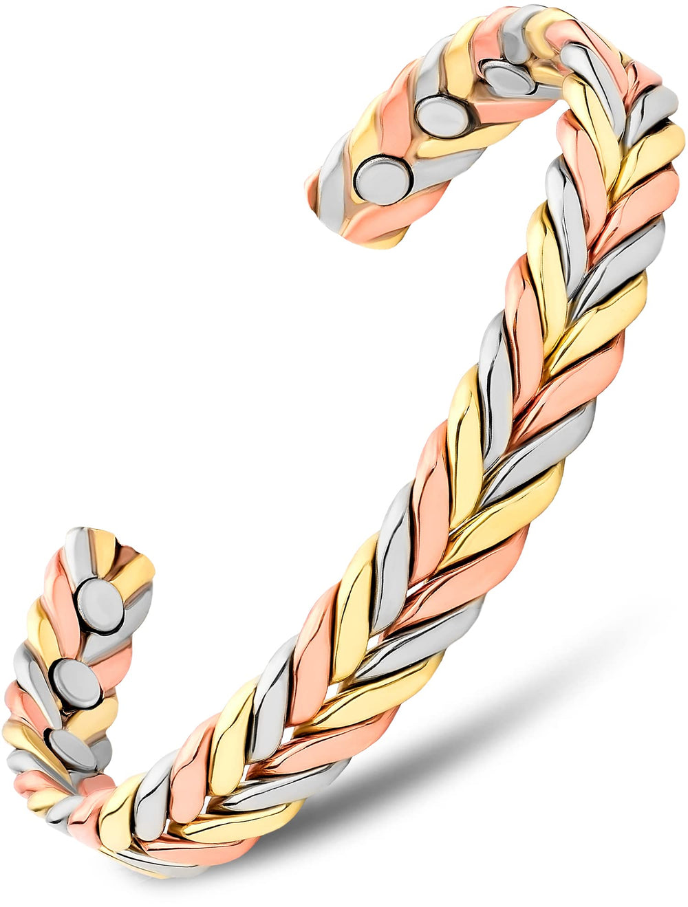 MagnetRX woven copper bracelet close-up showing textured weave for everyday wear