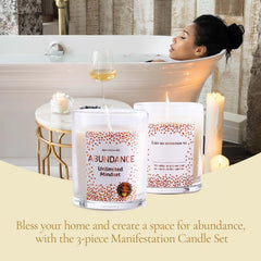 Magnificent 101 abundance candle trio on display for mindful living