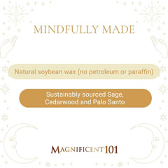 Magnificent 101 energy-cleansing candle supports a tranquil, refreshed space.
