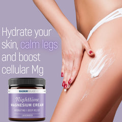 Apply to legs image demonstrates easy nighttime application.