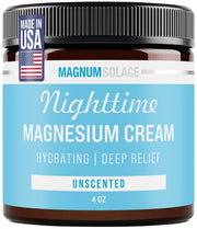 Magnum Solace Nighttime Magnesium Lotion bottle for a soothing bedtime routine