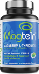 Magtein bottle front view highlighting brain health formula