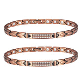 MagVIVACE copper ankle bracelet closeup showing hypoallergenic finish for daily wear
