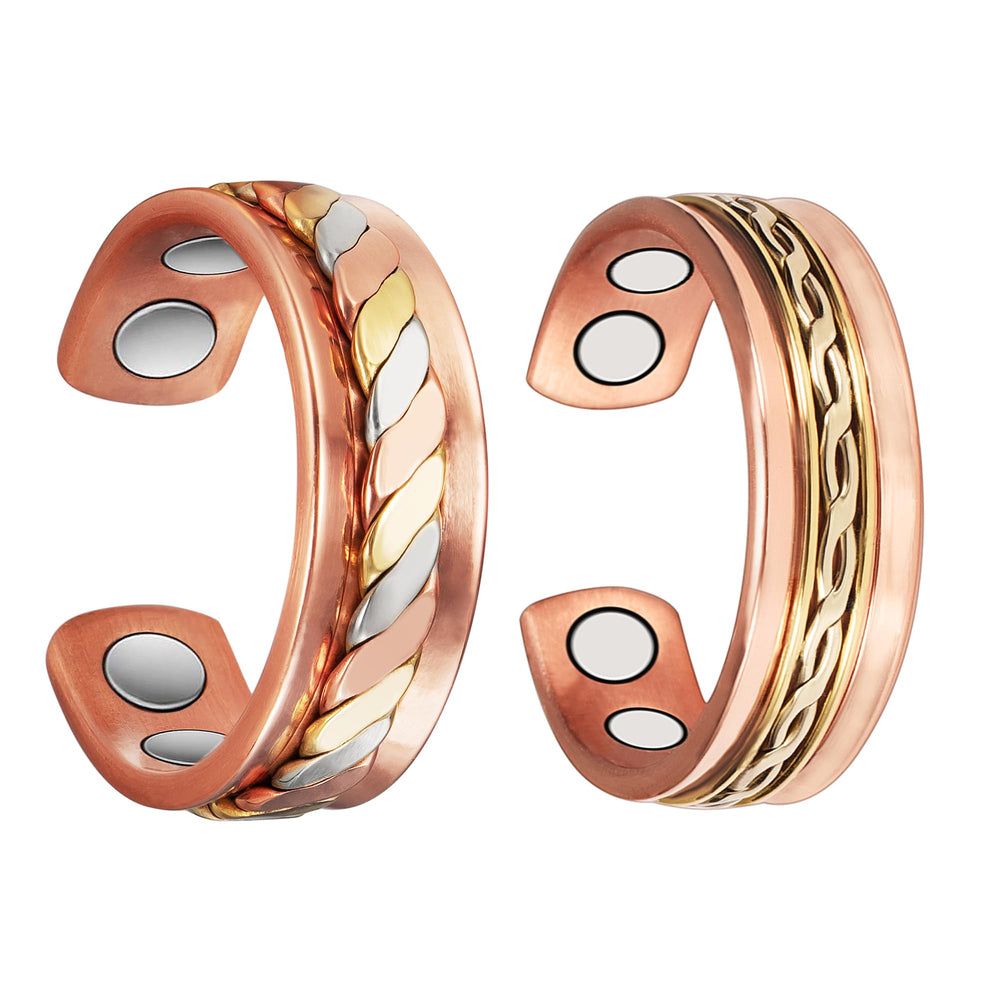 MagVIVACE two-pack copper ring for women, stylish daily wear.