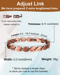 MagVIVACE Pure Copper Anklet adjustable length image for home resizing and personalized fit
