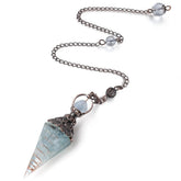 MAIBAOTA aquamarine pendulum crystal wrap highlights resin body for precise divination practice.
