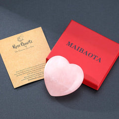 MAIBAOTA rose quartz heart desk decor adds calm and focus to any space
