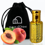 Maison d'Orient Peach Perfume Oil bottle front with vibrant peach notes for lasting scent