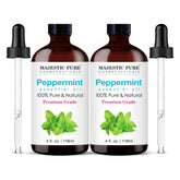 Majestic Pure aceite esencial de menta con cuentagotas en frasco de vidrio, ideal para difusor.