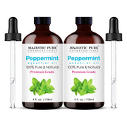 Majestic Pure aceite esencial de menta con cuentagotas en frasco de vidrio, ideal para difusor.