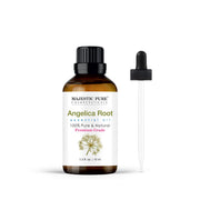 Majestic Pure angelica root oil bottle ready for diffusion and aroma.