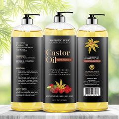 Majestic Pure Castor Oil close-up showing thick, natural texture