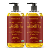 Majestic Pure Firming Body Oil bottle front view showing hydrating formula for smoother skin