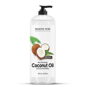 Majestic Pure fractionated coconut oil bottle pour for easy skin moisturizing