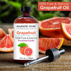 Diffuser scene with Majestic Pure grapefruit oil for uplifting aromatherapy.