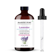 Majestic Pure Lavender Oil bottle in amber glass for premium diffusion.