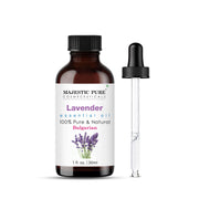 Majestic Pure Lavender Oil bottle with dropper for precise aromatherapy use