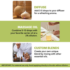 Majestic Pure lemongrass oil diffuser-ready bottle emits a fresh grassy scent.