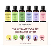 Majestic Pure Yoga Oil Set lavender bottle for calm meditation ambiance