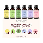 Majestic Pure Yoga Oil Set lavender bottle for calm meditation ambiance